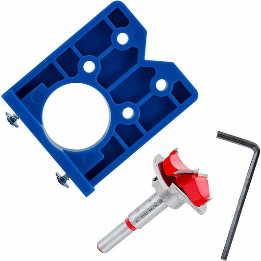 1 pcs Hinge Jig Drill Bit Sets, Hole Locator Bits, Drilling Jig For Hinges (35Mm Hinge Drilling Jig + Drill Bit Set).