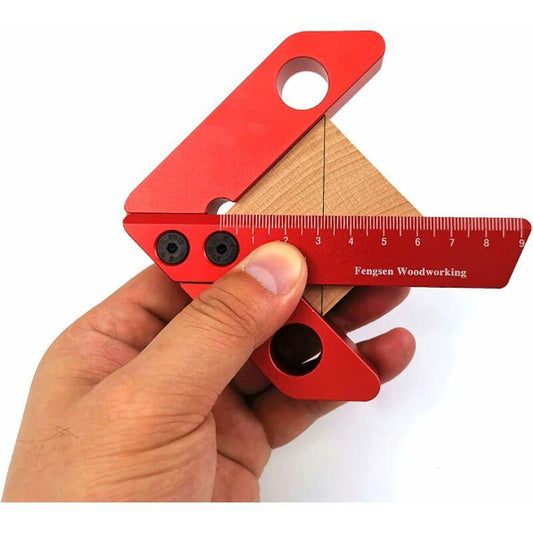 Woodworking Measuring Tool, Line Gauge Center, 45/90 Degree Right Angle Line Gauge Carpenter Ruler.