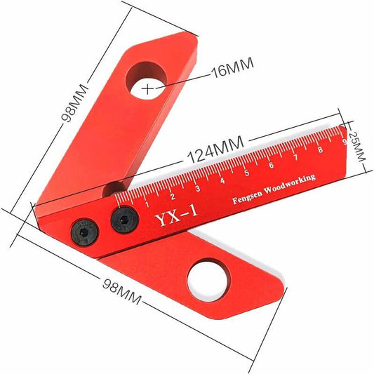Woodworking Measuring Tool, Line Gauge Center, 45/90 Degree Right Angle Line Gauge Carpenter Ruler.