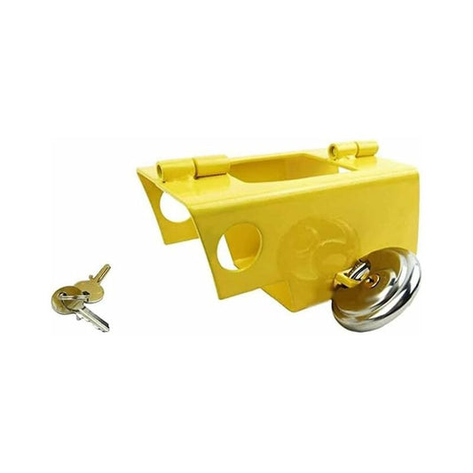 Heavy Duty Steel Caravan/Trailer Hitch Lock With Padlock.