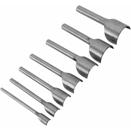7 pcs Half ROund Diy Leather Craft Tools Arc Shape Belt End Cutter Leather Strap Semicircle Punch Tools (10-40Mm).