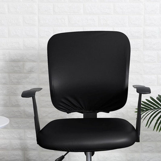 Pu Office Chair Cover Removable Stretch Armchair Cover Swivel Chair Protector Waterproof Oilproof For Banquet Home,