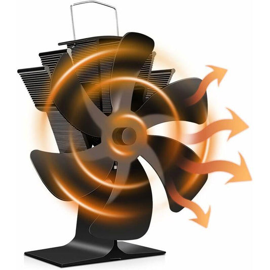 Wood Stove Fan 6 Blades Heat Powered Fireplace Fan Quiet Fan With Overheat Protection For Wood Burning Stove Gas.