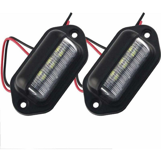Universal 6LED LED License Plate Light Door Step Light For Trailer Rv Truck 2 Pack.