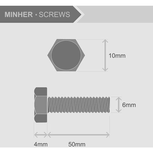 M6 X 50Mm 20 pcs 304 Stainless Steel Hexagon Socket Head Cap Bolts Outside Corner Hexagon Screw,Hex Bolts And Nuts Set.