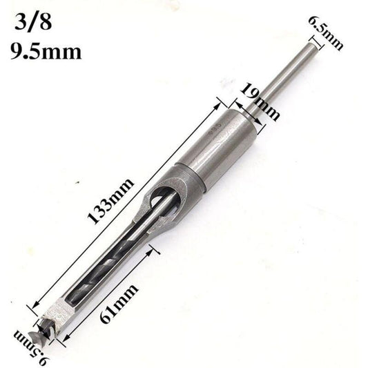 4 pcs Chisel Set Square Hole Drill Bits, Steel Hollow Chisel Woodworking Tools Set (1/4-1/2-5/16-3/8 Inch).