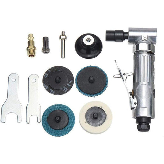 Air Die Grinder, 90Â° Bend Angle Grinder - 1/4" Air Inlet - With 2" Sanding Disc - Pneumatic Sander With Adjustable.