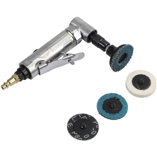 Air Die Grinder, 90Â° Bend Angle Grinder - 1/4" Air Inlet - With 2" Sanding Disc - Pneumatic Sander With Adjustable.