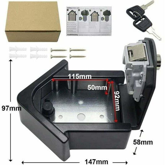 Wall Mounted Key Safe Box With Digital Code & Emergency Keys, Large Key Safe Box Xl Size Outdoor Key Safe For Home,.