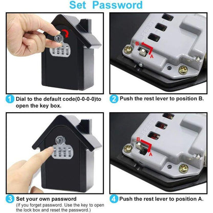 Wall Mounted Key Safe Box With Digital Code & Emergency Keys, Large Key Safe Box Xl Size Outdoor Key Safe For Home,.