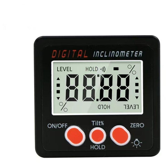 Digital Inclinometer Protractor 4 90Â° Level Box Angle Finder Backlight Bevel Gauge Magnetic Base Gauge In/Ft Mm/M With.
