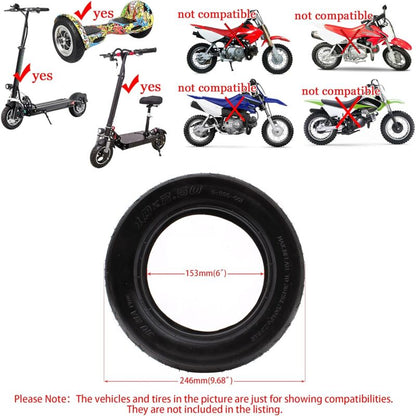 2 Pack Inner Tube 10X2.50 10" Replacement For 10 Inch Smart Self Balancing Electric Scooter For 36V 48V 400W 500W 800W