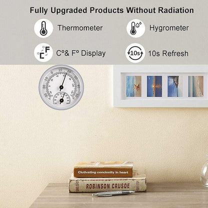 Hygrometer Thermometer, Humidity Sensor Monitor Detector Measurements, Analog Thermometer Used Indoor/Outdoor Patio.