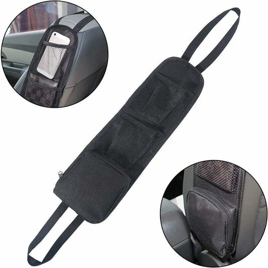 Seat Side Organizer, Storage Bag, Phone Holder, Mesh Pocket For All Front Passenger Car Seats For Cars, Trucks.
