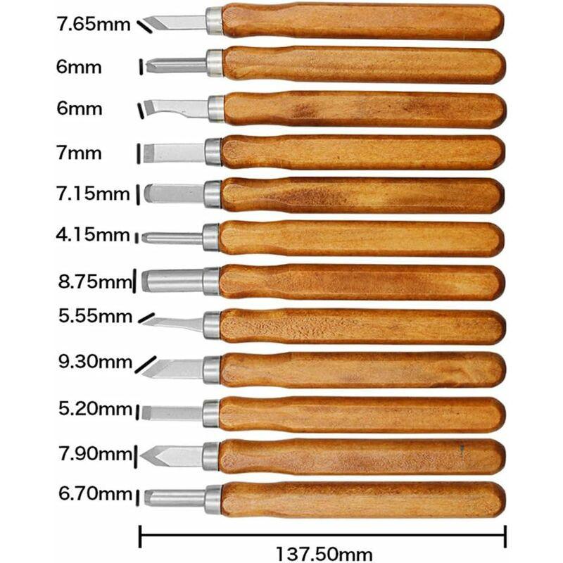 12 pcs Wood Carving Tool Kit - Professional Carving Chisels Knife Handle Carving Sculptures Expert Carpenter Beginners.