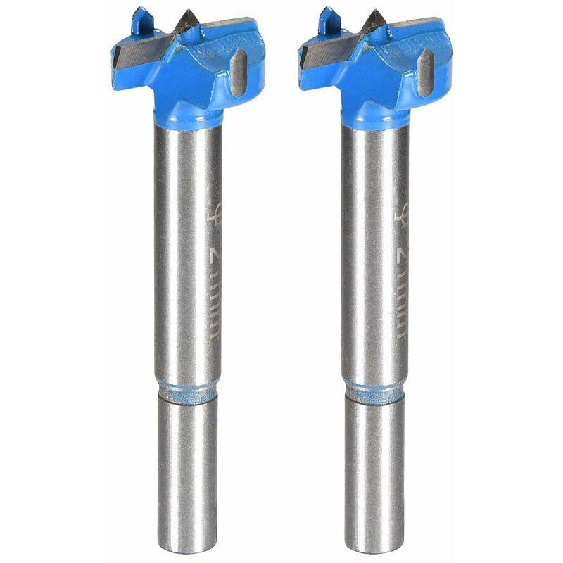 Wood ROuter Bit Reamer Drilling Bit 21Mm Dia. Carbide Alloy Steel Tipped ROund Shank Cutter For Woodworking Blue 2 pcs.