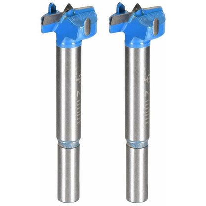 Wood ROuter Bit Reamer Drilling Bit 21Mm Dia. Carbide Alloy Steel Tipped ROund Shank Cutter For Woodworking Blue 2 pcs.