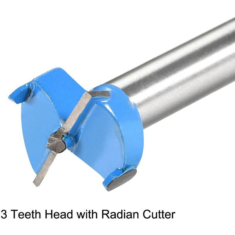 Wood ROuter Bit Reamer Drilling Bit 21Mm Dia. Carbide Alloy Steel Tipped ROund Shank Cutter For Woodworking Blue 2 pcs.