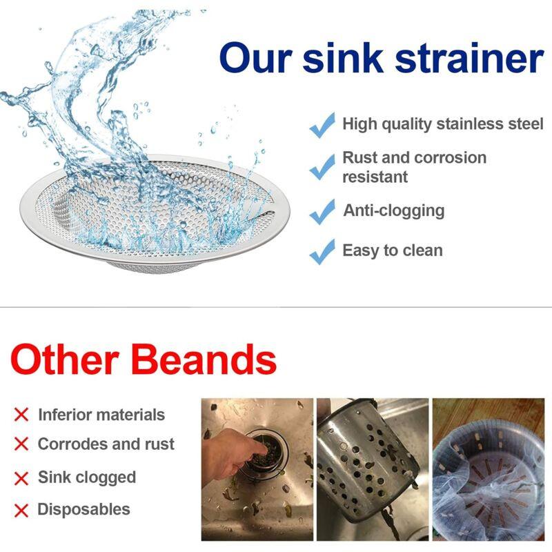 2 pcs Heart Shape Kitchen Sink Filter, Stainless Steel Sink Filter, Sink Grid, Kitchen Sink Stopper, Drain Stopper.