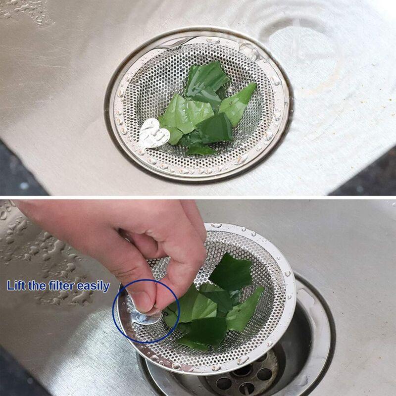 2 pcs Heart Shape Kitchen Sink Filter, Stainless Steel Sink Filter, Sink Grid, Kitchen Sink Stopper, Drain Stopper.