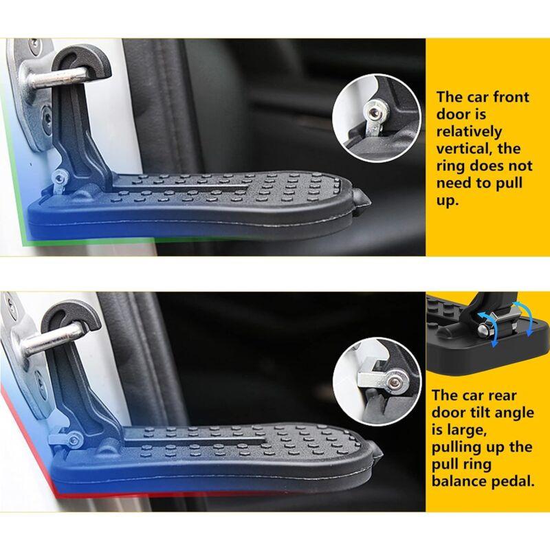 Car Door Pedal, Car Door Pedal Foot Nail U Car Door Latch Hook Pedal, With Auxiliary Pedal With Safety Hammer (16Cm,.