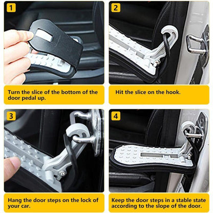 Car Door Pedal, Car Door Pedal Foot Nail U Car Door Latch Hook Pedal, With Auxiliary Pedal With Safety Hammer (16Cm,.