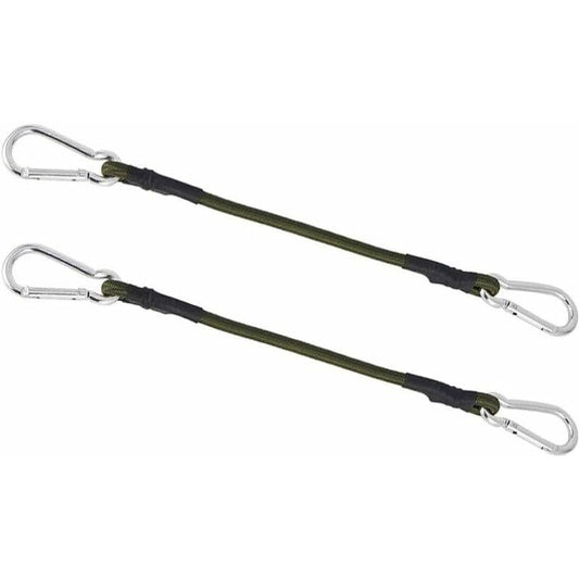 2 Pack 30Cm Heavy Duty Mini Bungee Cords With Carabiner For Camping, Luggage, Travel.