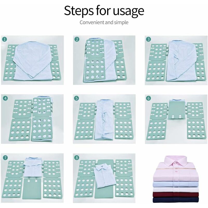Folding Board, Foldable Organizer With Flip For Adults Clothes Folder Clothing Folder Shirt T-Shirt Green
