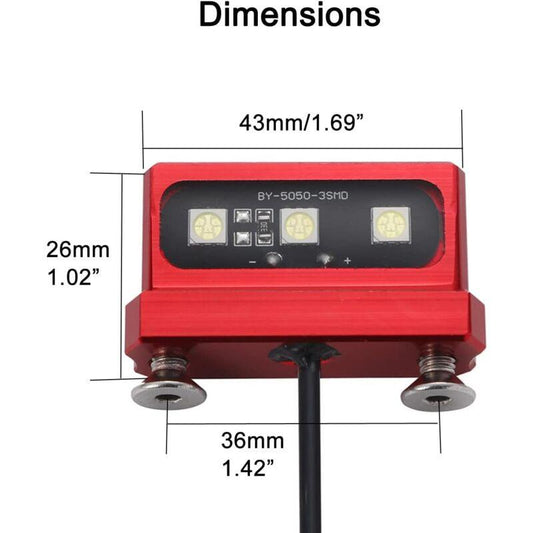 1Pc Cnc Motorcycle License Plate Light, Universal 12V Motorcycle LED Rear Brake Tail Light Lamp, White Light, Aluminum.