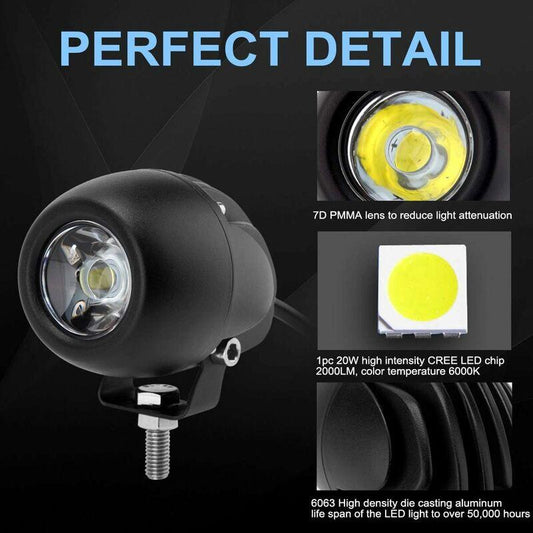 20W LED Fog Light LED Work Light Ip68 Waterproof Work Light LED Car Headlight Off-ROad Motorcycle Atv Utv 4X4 Suv.