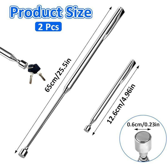 2 Pack Telescopic Magnetic Pick Up Tools With Pocket Clip, 0.7Kg Extendable Metal Magnetic Grabber Tools For Picking Up.