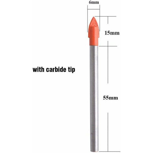 10 Steel Drill Bit For Tile Glass Ceramic Marble And Mirror 6Mm Tungsten Carbide Tip For Hard And Fragile Materials.