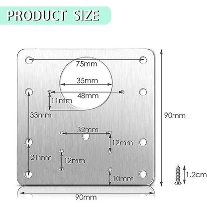 8 pcs Stainless Steel Cabinet Hinge Repair Plate With 48 Screws