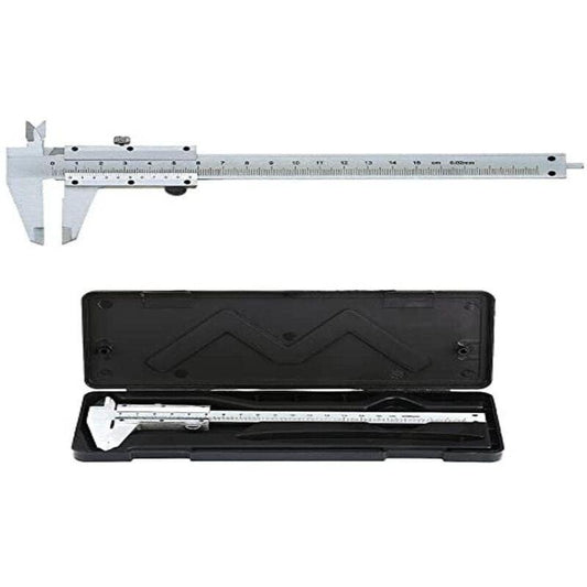 Stainless Steel Analog Vernier Caliper 150Mm / 0.02Mm High Precision Micrometer Tool With Depth, Inside And Outside.