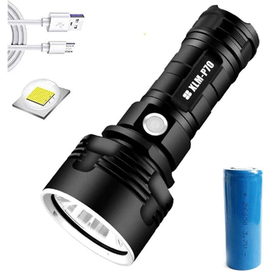 30000-100000 Lumen High Power LED Flashlight Waterproof Ultra Bright, 3 Modes High Brightness Usb Rechargeable.