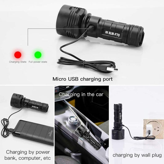 30000-100000 Lumen High Power LED Flashlight Waterproof Ultra Bright, 3 Modes High Brightness Usb Rechargeable.