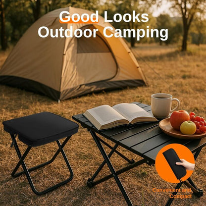 Folding Stool, Lightweight Steel Folding Camping Stool - 120Kg Load Capacity, Fishing, Garden, Camping, Beach & Travel.