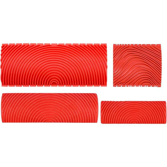 4 Pieces Wood Graining Tool, Wood Effect Grain For Decoration - Redï¼Rubber Wood Graining Tool Wood Effect Grain For.