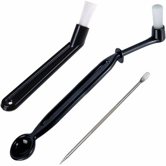 3 Pack Espresso Machine Accessories - Black Cleaning Brushes And Coffee Decorating Brush.