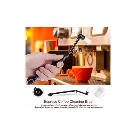 3 Pack Espresso Machine Accessories - Black Cleaning Brushes And Coffee Decorating Brush.