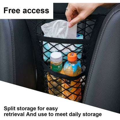 3-Layer Car Mesh Bag, Seat Back Mesh Bag, Rear Child Safety Door, Luggage Tissue Holder, Driver Storage Mesh Bag