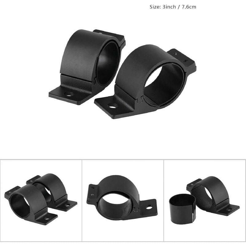 2 Bar Mounting Brackets, Keenso Aluminum Bar Mounting Clamps For Automotive LED Headlight Bars (3").