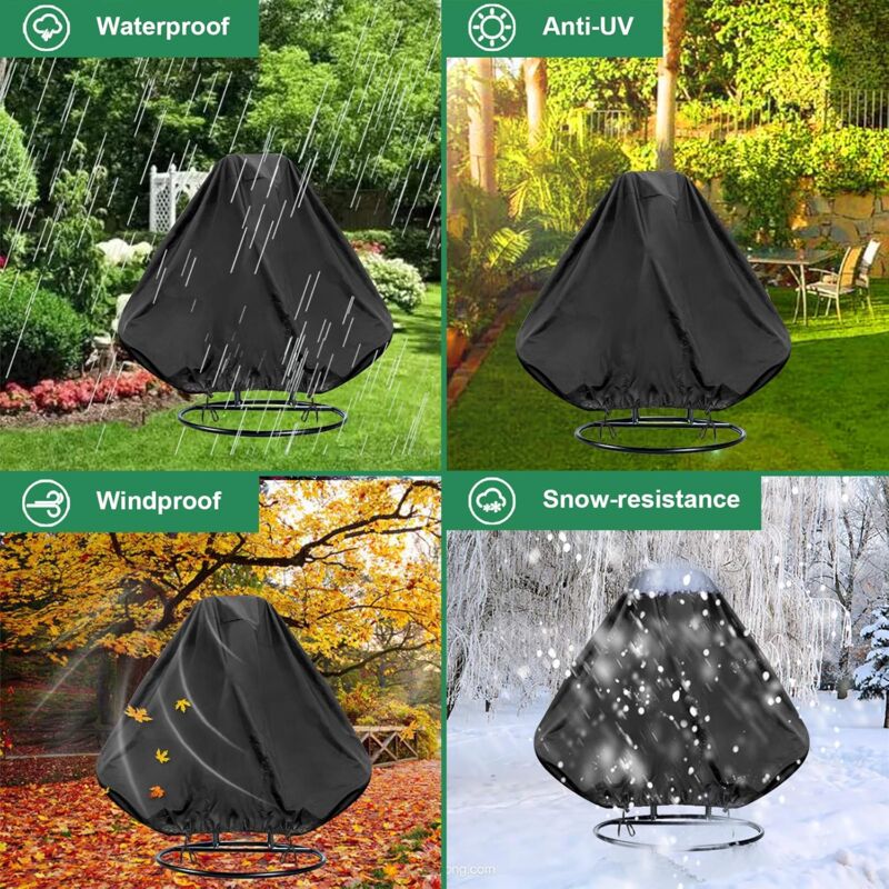 Hanging Chair Cover, Waterproof Hanging Chair Cover, Protective Cover For Egg Chair, Windproof, Anti-Uv, Heavy Duty