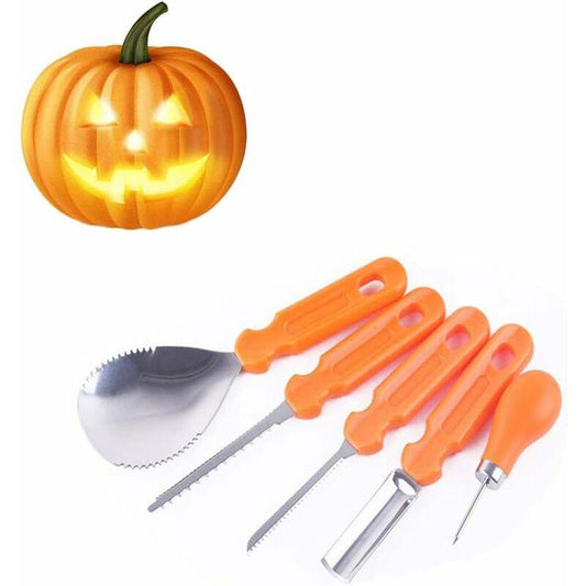 5 pcs Halloween Pumpkin Carving Tools Set Premium Quality Reusable Heavy Duty Stainless Steel Pumpkin Carving Tools For.