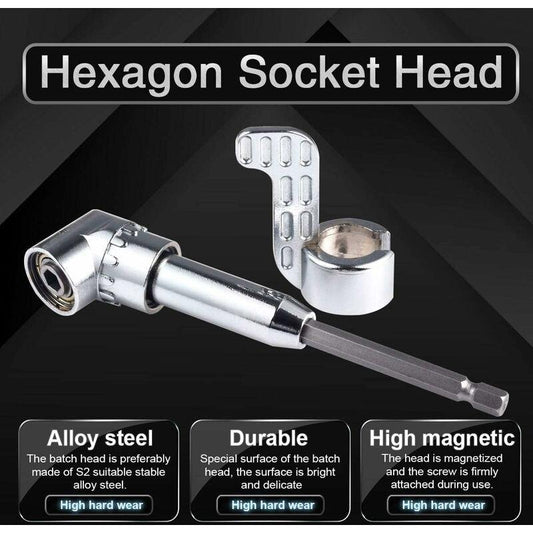 105 Degree Right Angle Drill Bit Extension Socket For Narrow Corner With Strong Magnet, Hex Head Screwdriver.