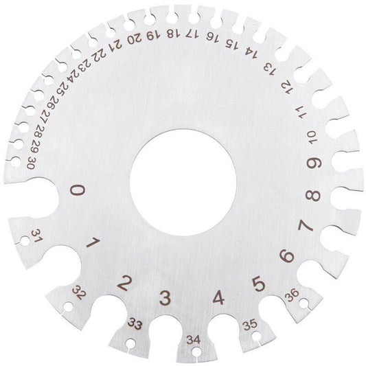 Stainless Steel 2-Sided ROund Wire Thickness Gauge For Measuring Non-Ferrous Wire And Metal, Tester Ruler Gauge.