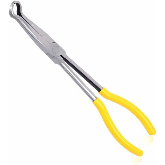 Long Reach Pipe Grip Pliers 11 Inch Ring Nose Pliers 3/5 Inch Diameter Pipe Pliers Offset Spark Plug Boot Removal.