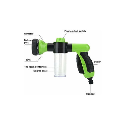 Garden Hose Foam Sprayer, 8 Patterns Nozzles High Pressure Watering Sprayer Soap Dispenser With Soap Tank For Washing