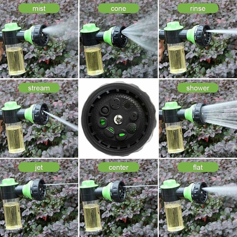 Garden Hose Foam Sprayer, 8 Patterns Nozzles High Pressure Watering Sprayer Soap Dispenser With Soap Tank For Washing
