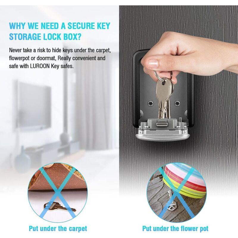 Key Safe Box, Wall Mounted Key Safe [Waterproof And Rustproof] [Indoor And Outdoor Use] For Home School Office Factory.
